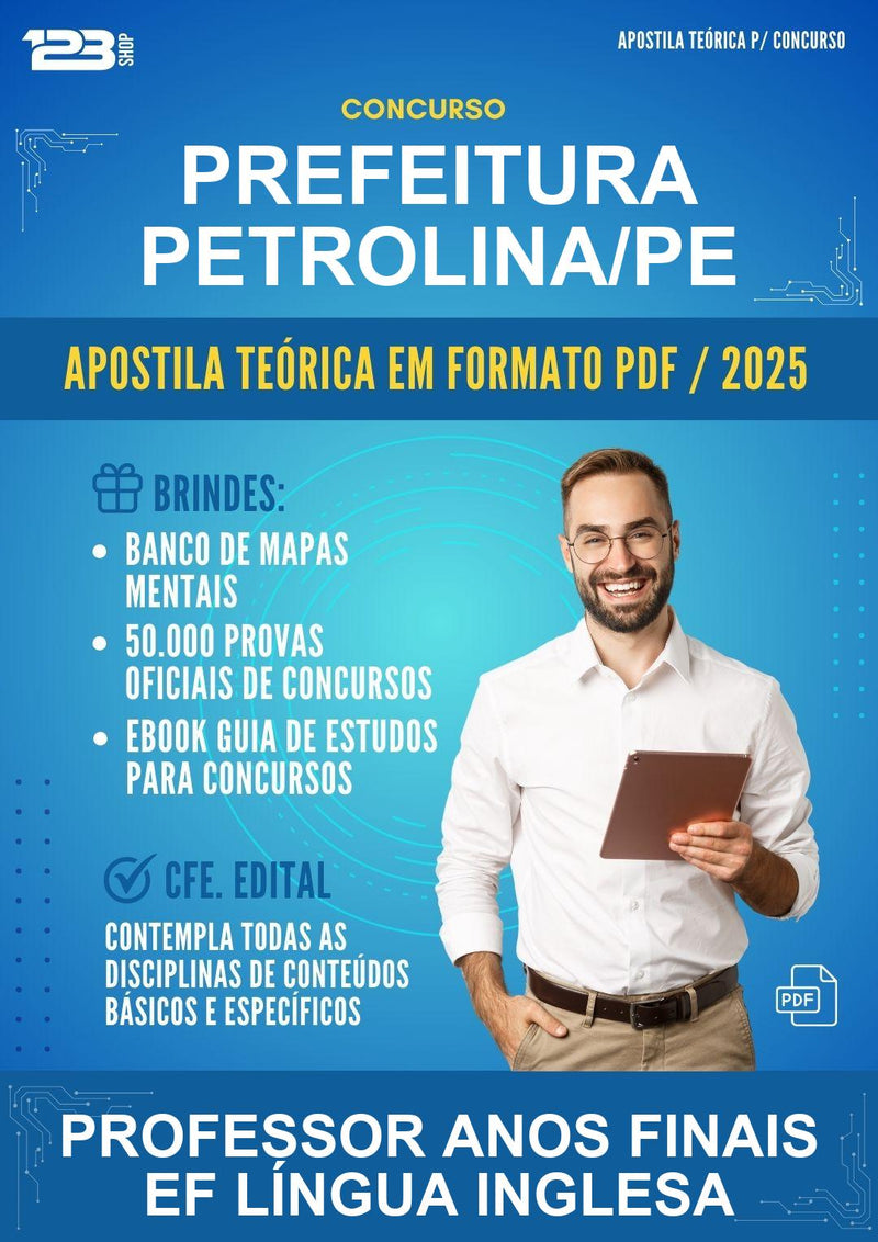 Apostila Teórica para o Concurso Prefeitura Petrolina/PE para Professor Anos Finais Ef Língua Inglesa