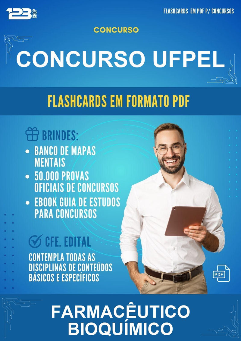 Flashcards em PDF para o Concurso Ufpel para Farmacêutico Bioquímico - 1000 Flashcards