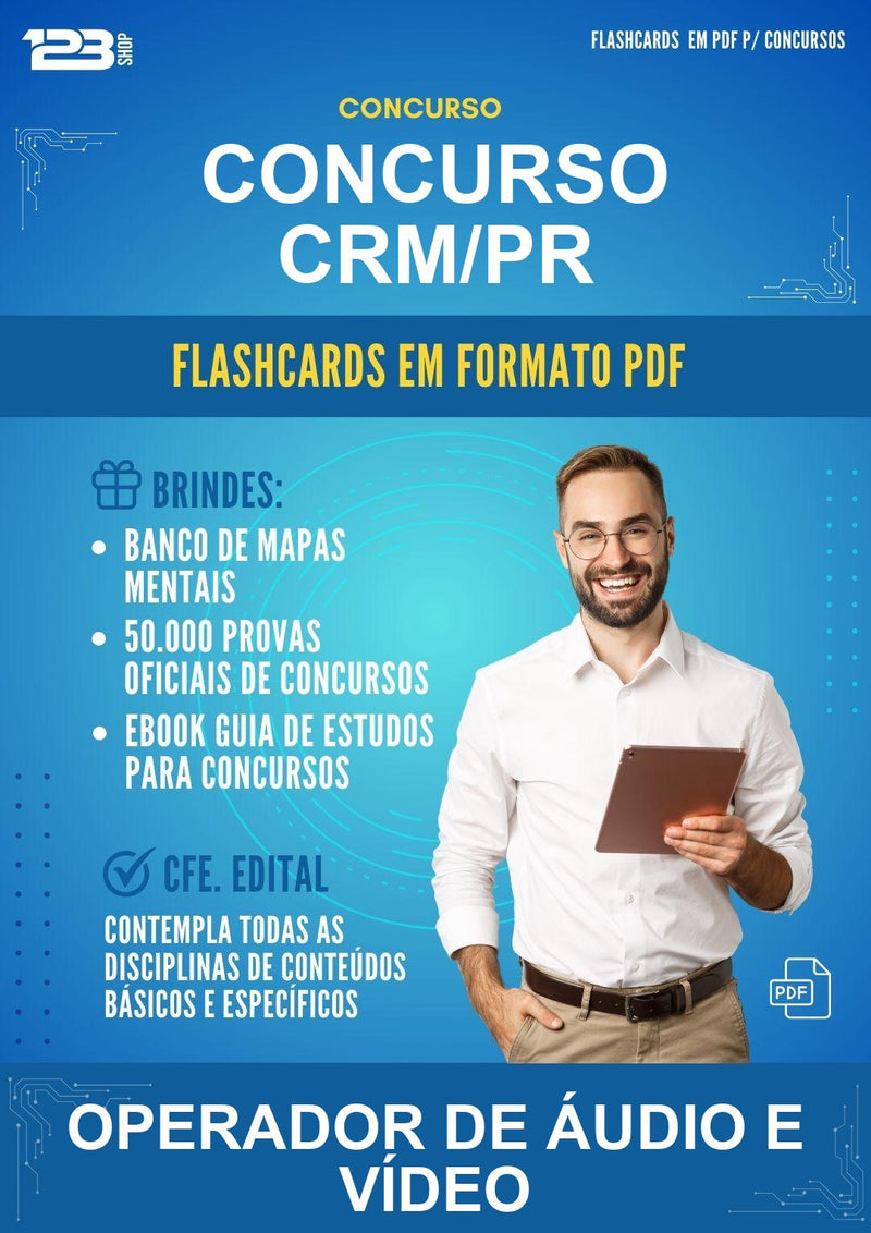 Flashcards em PDF para o Concurso Crm/PR para Operador de Áudio E Vídeo - 1000 Flashcards
