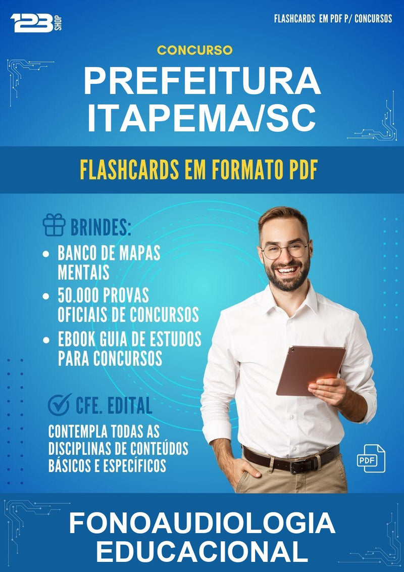 Flashcards em PDF para o Concurso Prefeitura Itapema/SC para Fonoaudiologia Educacional - 2000 Flashcards