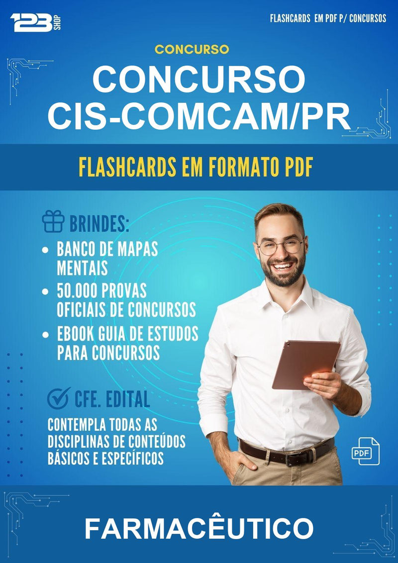 Flashcards em PDF para o Concurso Cis-comcam/PR para Farmacêutico - 2000 Flashcards