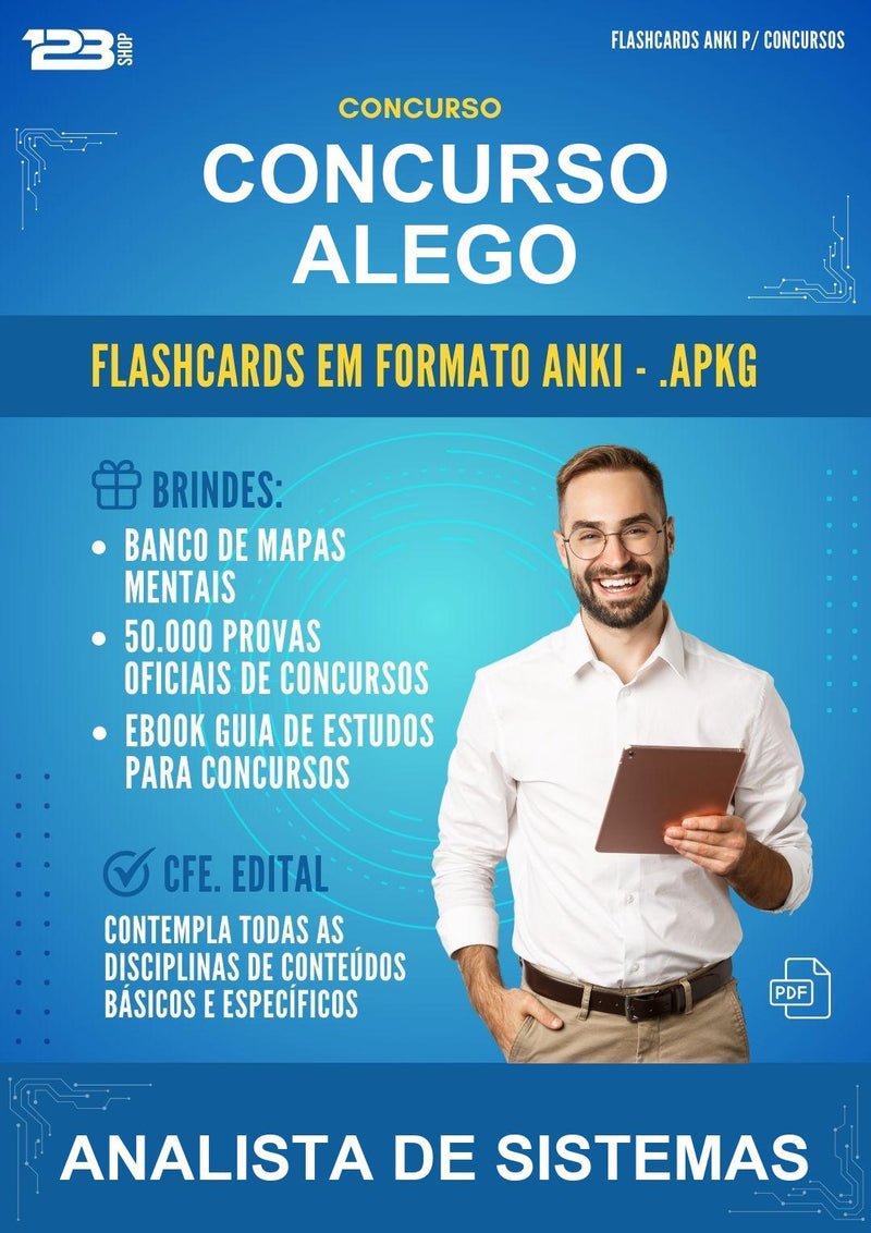 Flashcards Anki para o Concurso Alego para Analista de Sistemas - 600 Flashcards