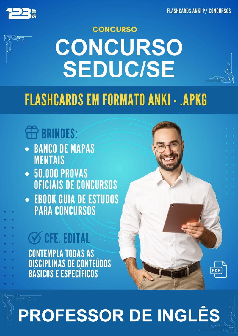 Flashcards Anki para o Concurso Seduc/SE para Professor de Inglês - 1000 Flashcards