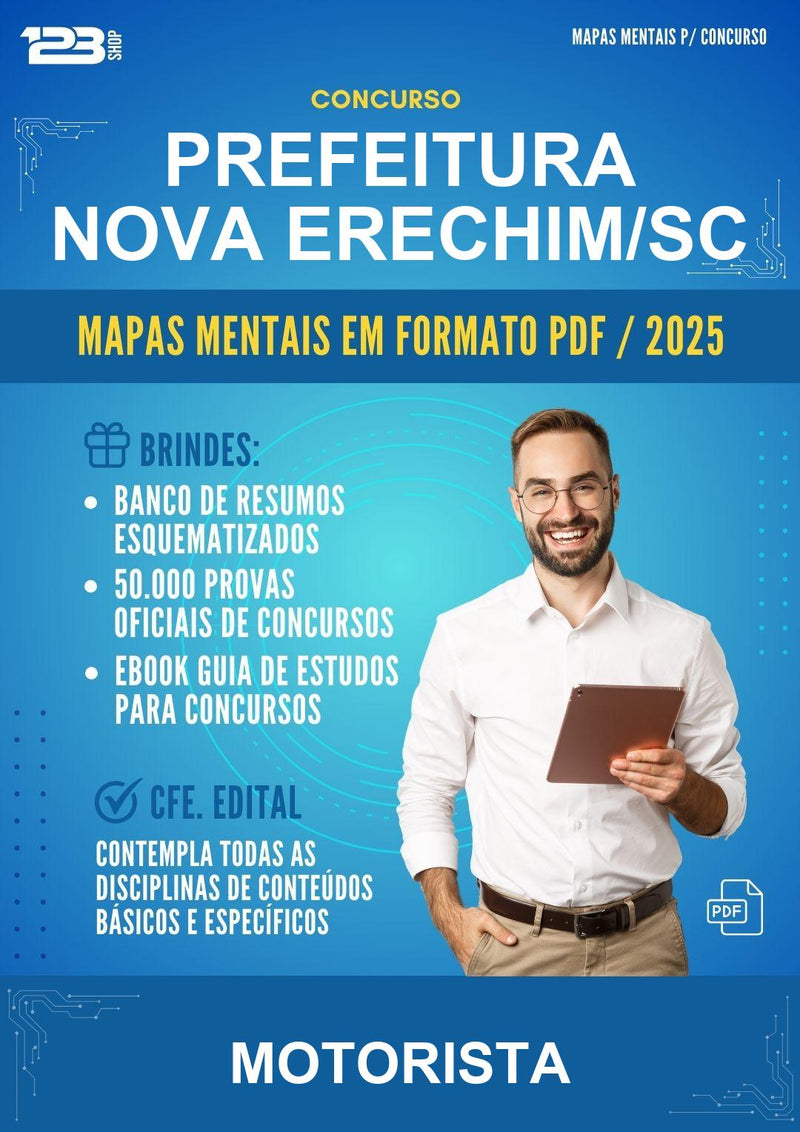 Mapas Mentais para o Concurso Prefeitura Nova Erechim/SC para Motorista