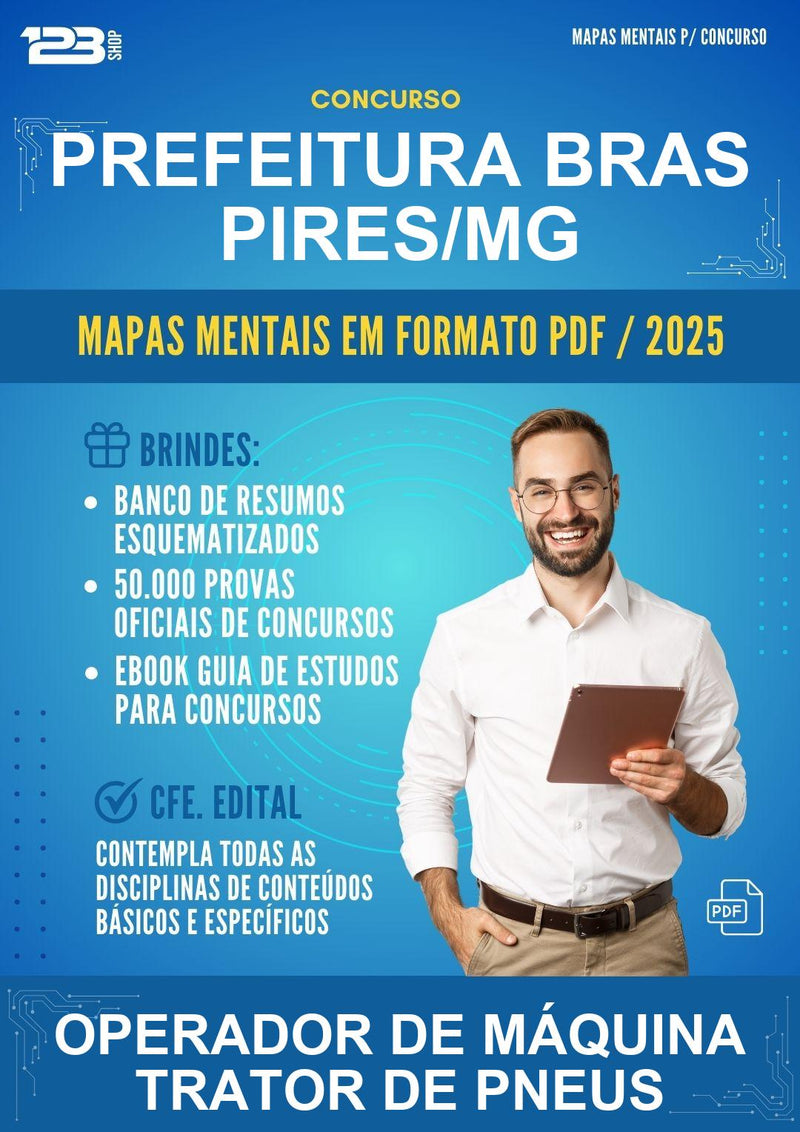 Mapas Mentais para o Concurso Prefeitura Bras Pires/MG para Operador de Máquina Trator de Pneus
