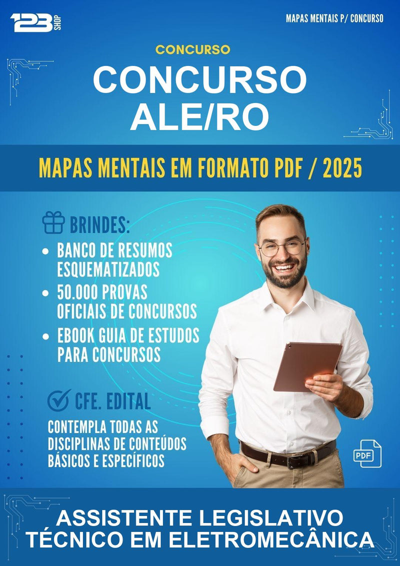 Mapas Mentais para o Concurso Ale/RO para Assistente Legislativo Técnico Em Eletromecânica