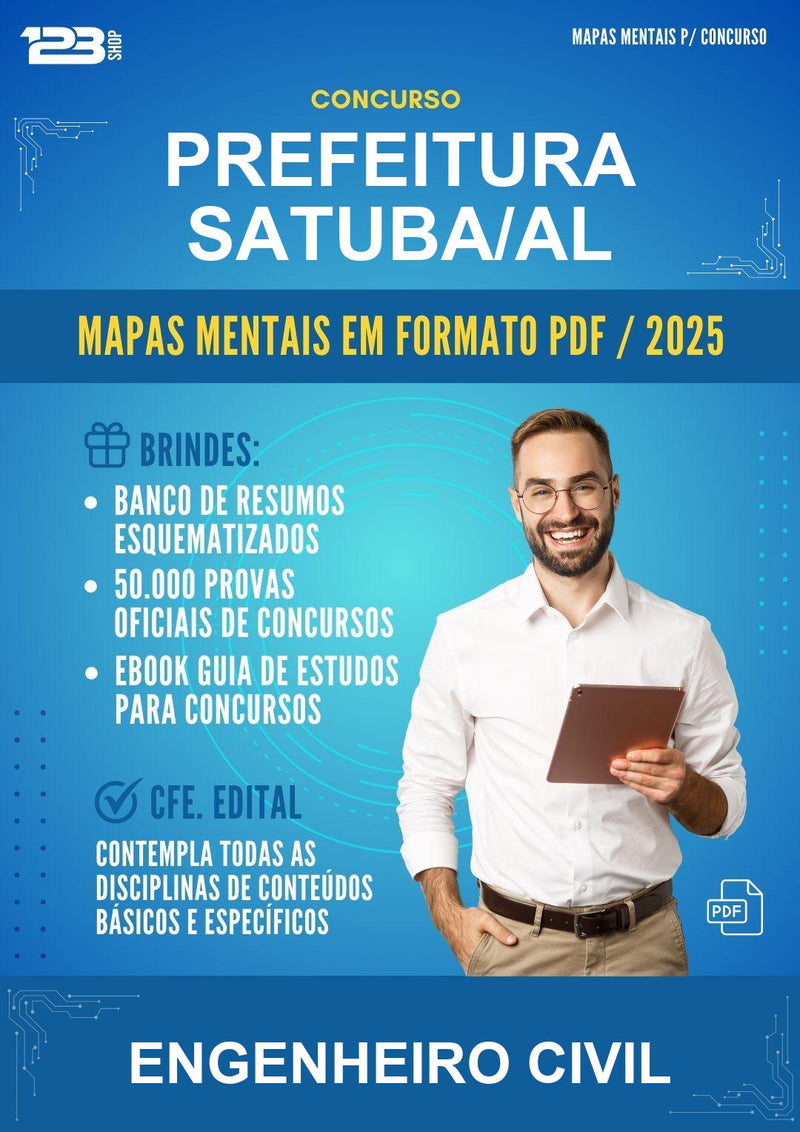 Mapas Mentais para o Concurso Prefeitura Satuba/AL para Engenheiro Civil