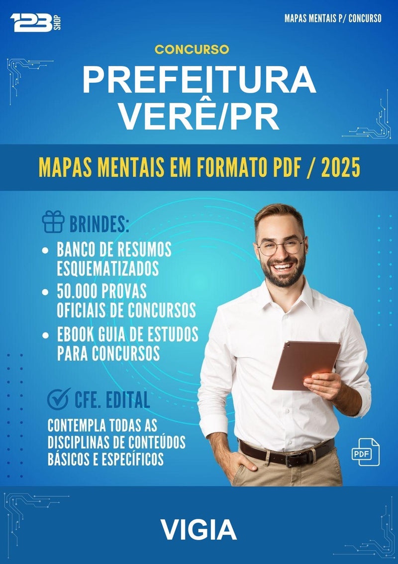 Mapas Mentais para o Concurso Prefeitura Verê/PR para Vigia