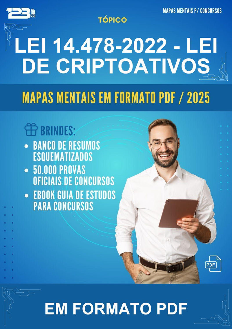 Mapas Mentais da Lei 14.478-2022 - Lei de Criptoativos - Em Formato Pdf