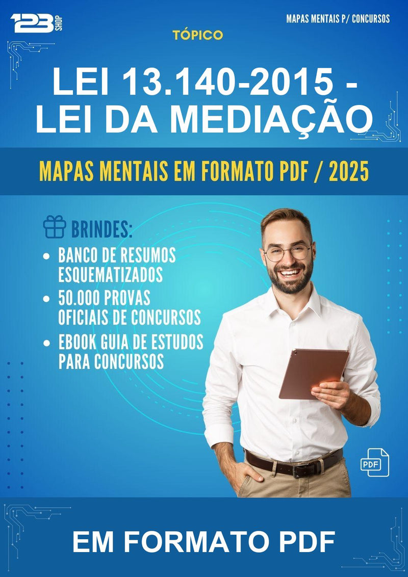 Mapas Mentais da Lei 13.140-2015 - Lei da Mediação - Em Formato Pdf