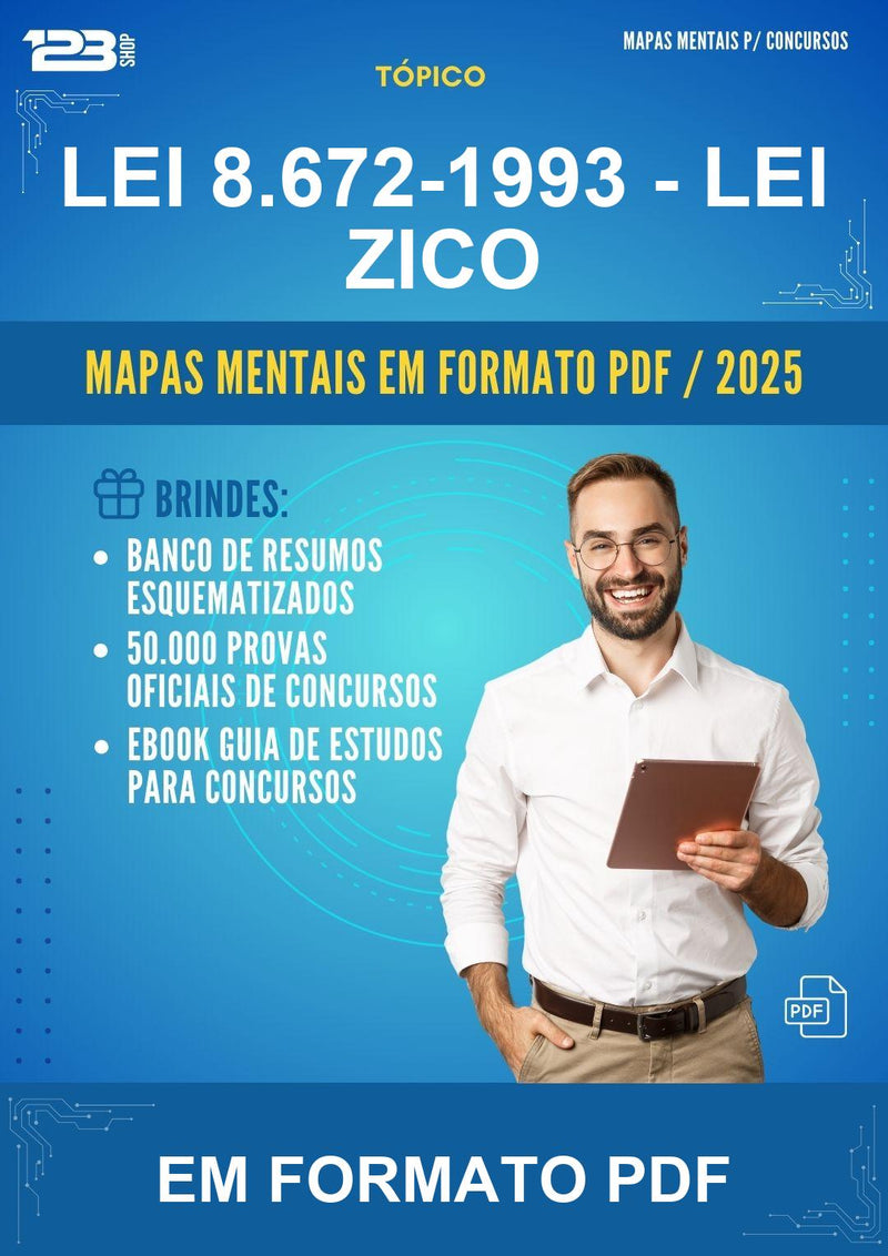 Mapas Mentais da Lei 8.672-1993 - Lei Zico - Em Formato Pdf