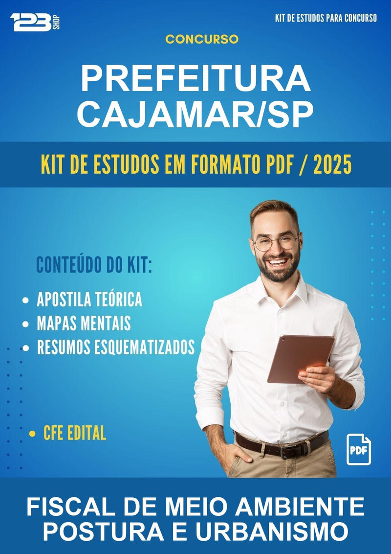 Kit de Estudos para o Concurso Prefeitura Cajamar/SP para Fiscal de Meio Ambiente Postura E Urbanismo
