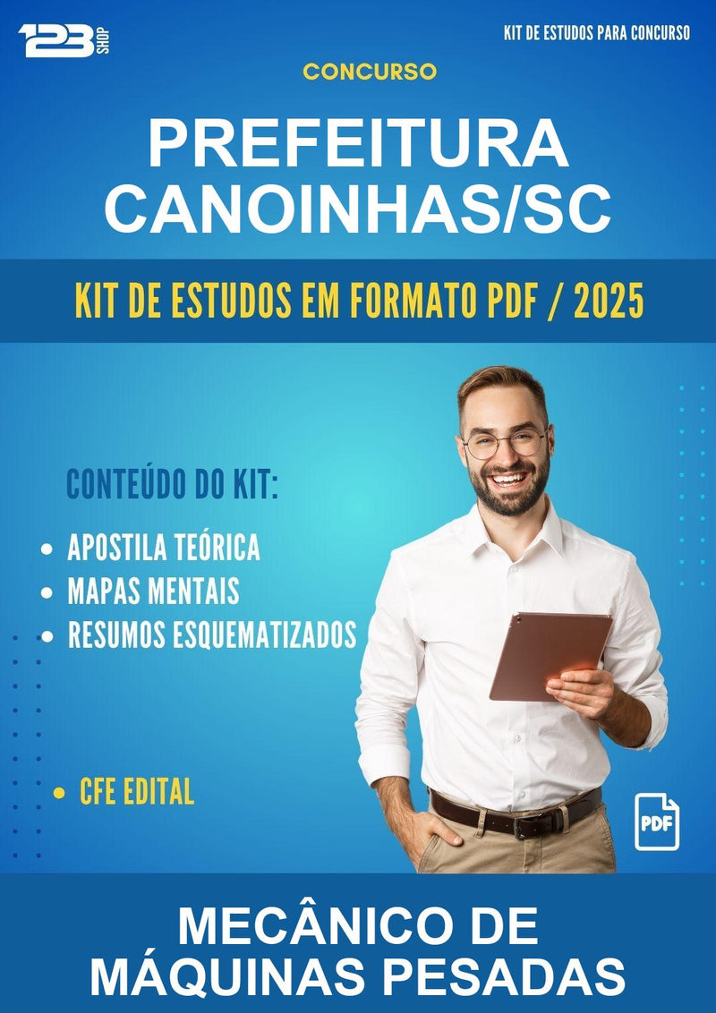 Kit de Estudos para o Concurso Prefeitura Canoinhas/SC para Mecânico de Máquinas Pesadas