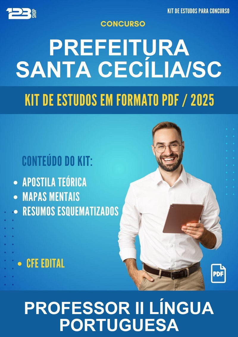 Kit de Estudos para o Concurso Prefeitura Santa Cecília/SC para Professor Ii Língua Portuguesa