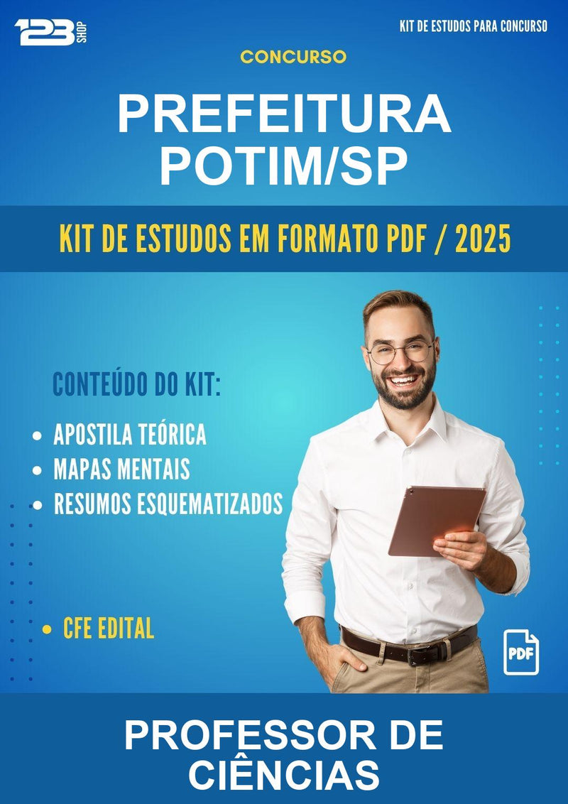 Kit de Estudos para o Concurso Prefeitura Potim/SP para Professor de Ciências