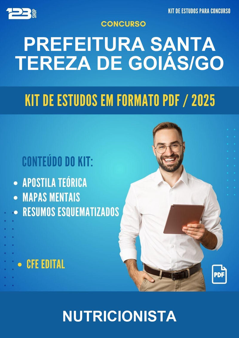 Kit de Estudos para o Concurso Prefeitura Santa Tereza de Goiás/GO para Nutricionista