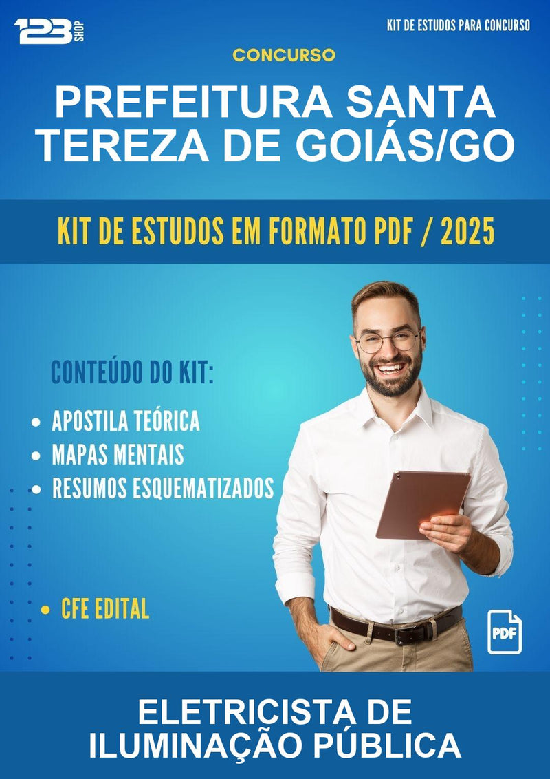 Kit de Estudos para o Concurso Prefeitura Santa Tereza de Goiás/GO para Eletricista de Iluminação Pública