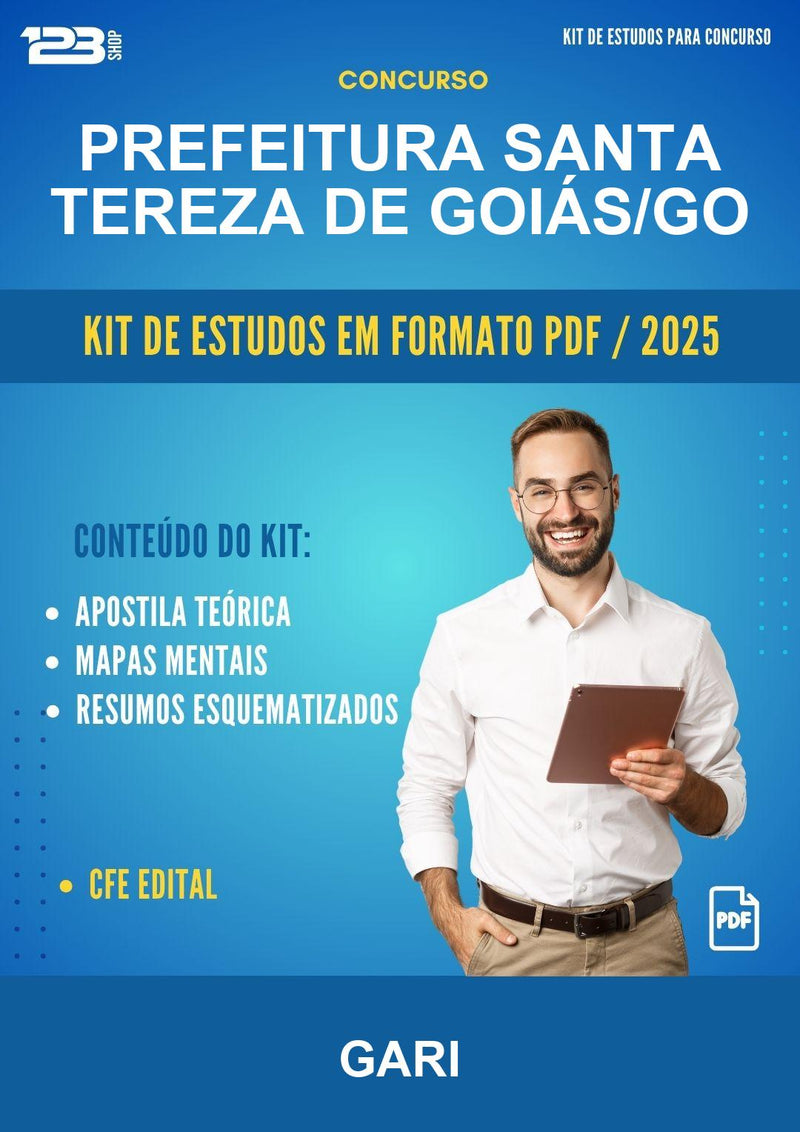 Kit de Estudos para o Concurso Prefeitura Santa Tereza de Goiás/GO para Gari
