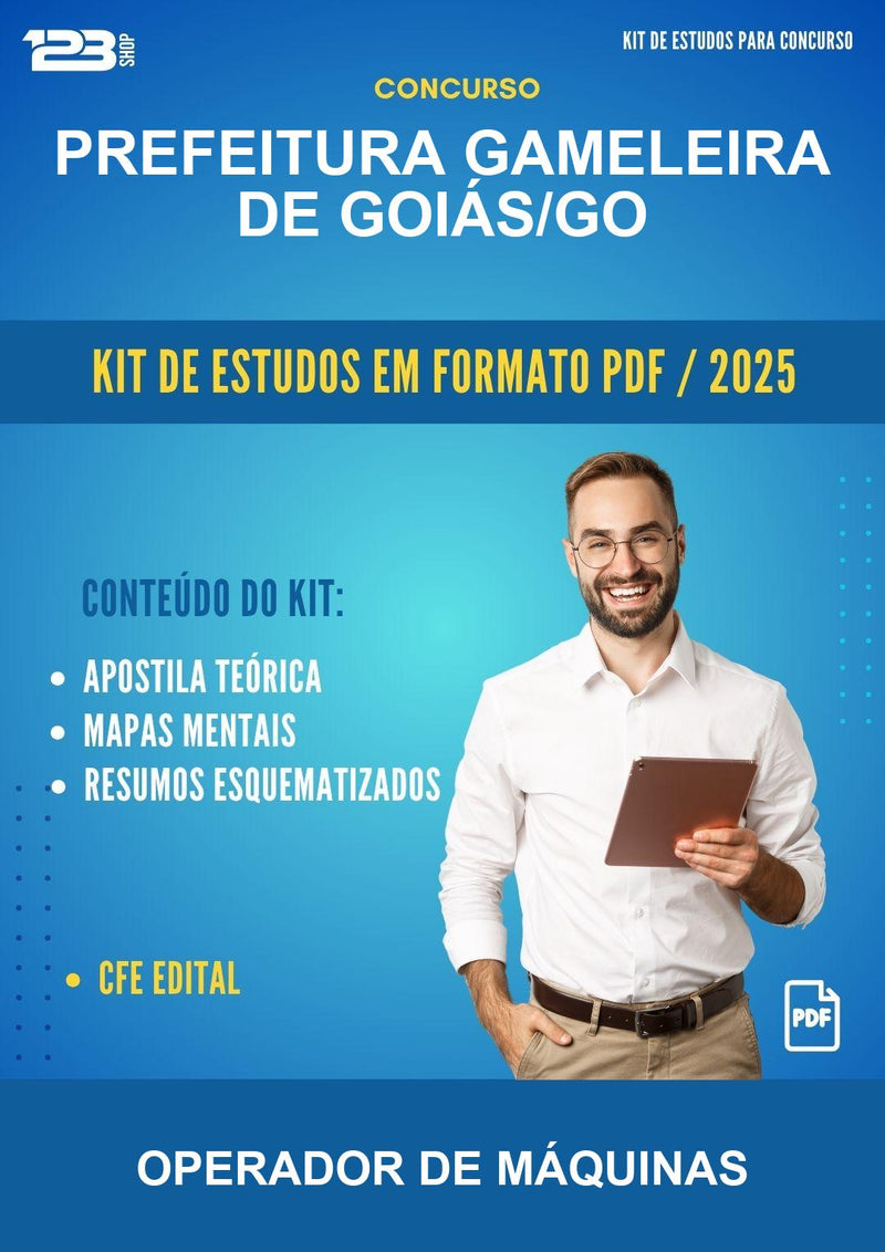 Kit de Estudos para o Concurso Prefeitura Gameleira de Goiás/GO para Operador de Máquinas