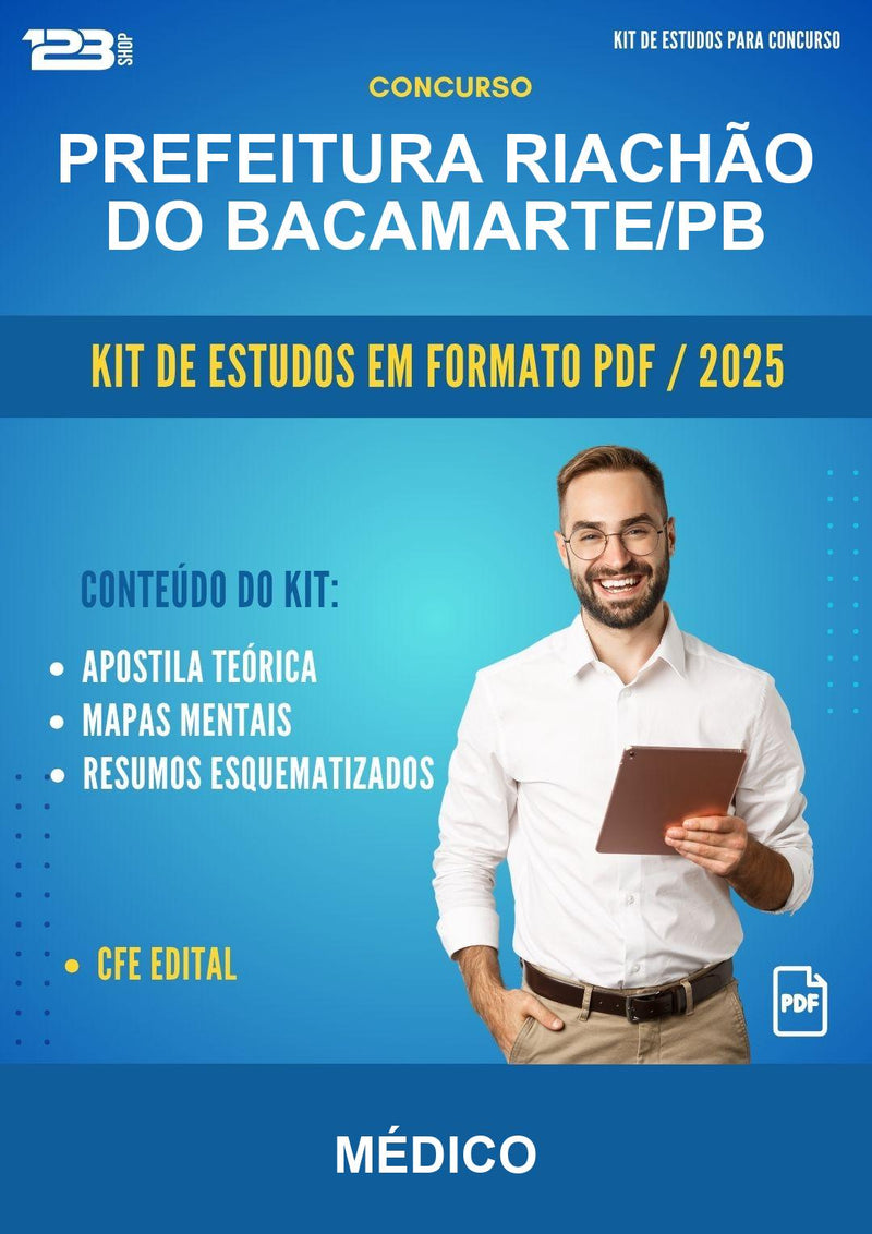 Kit de Estudos para o Concurso Prefeitura Riachão do Bacamarte/PB para Médico