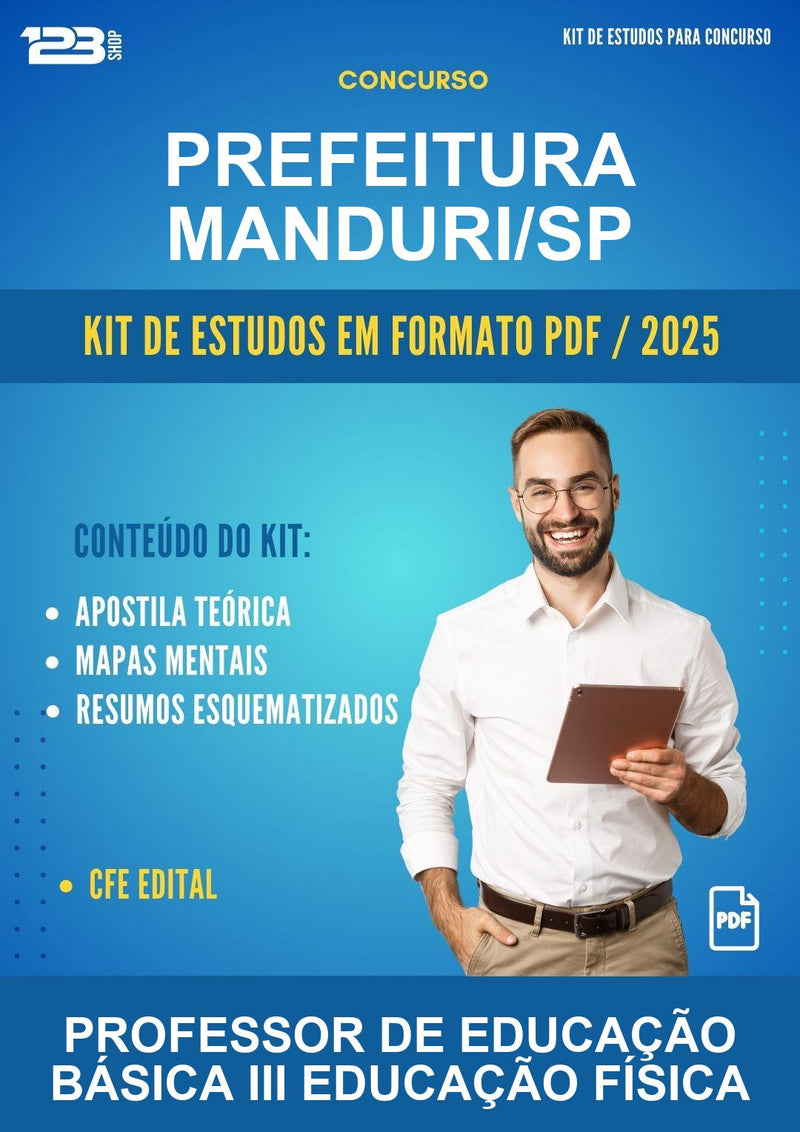 Kit de Estudos para o Concurso Prefeitura Manduri/SP para Professor de Educação Básica Iii Educação Física