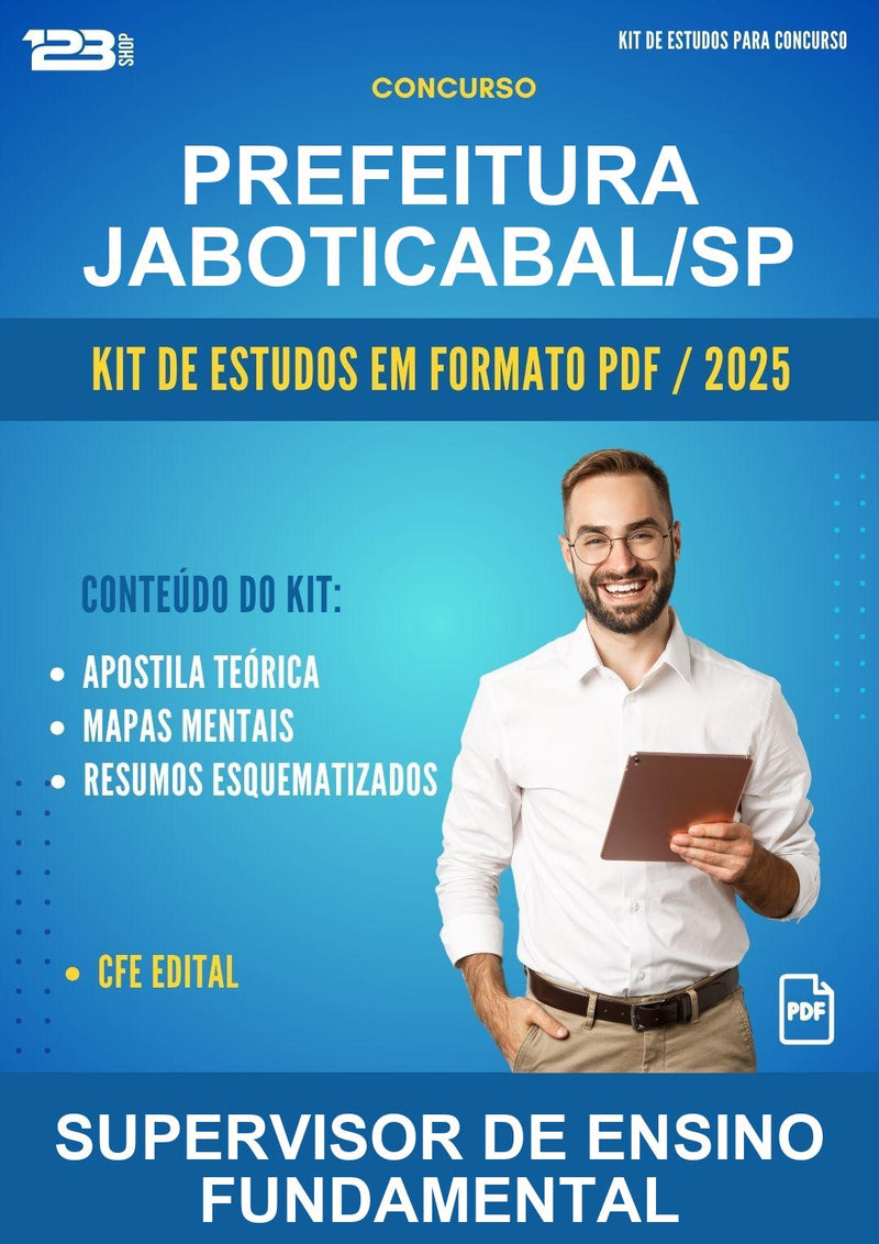 Kit de Estudos para o Concurso Prefeitura Jaboticabal/SP para Supervisor de Ensino Fundamental