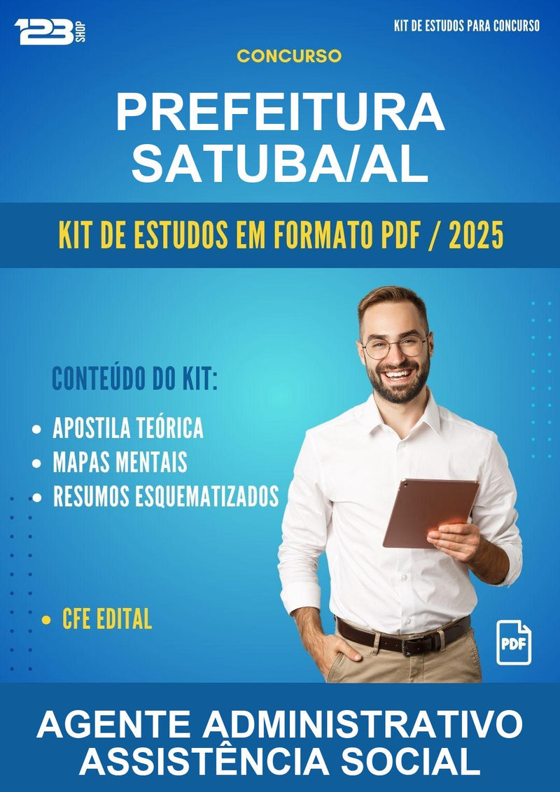 Kit de Estudos para o Concurso Prefeitura Satuba/AL para Agente Administrativo Assistência Social