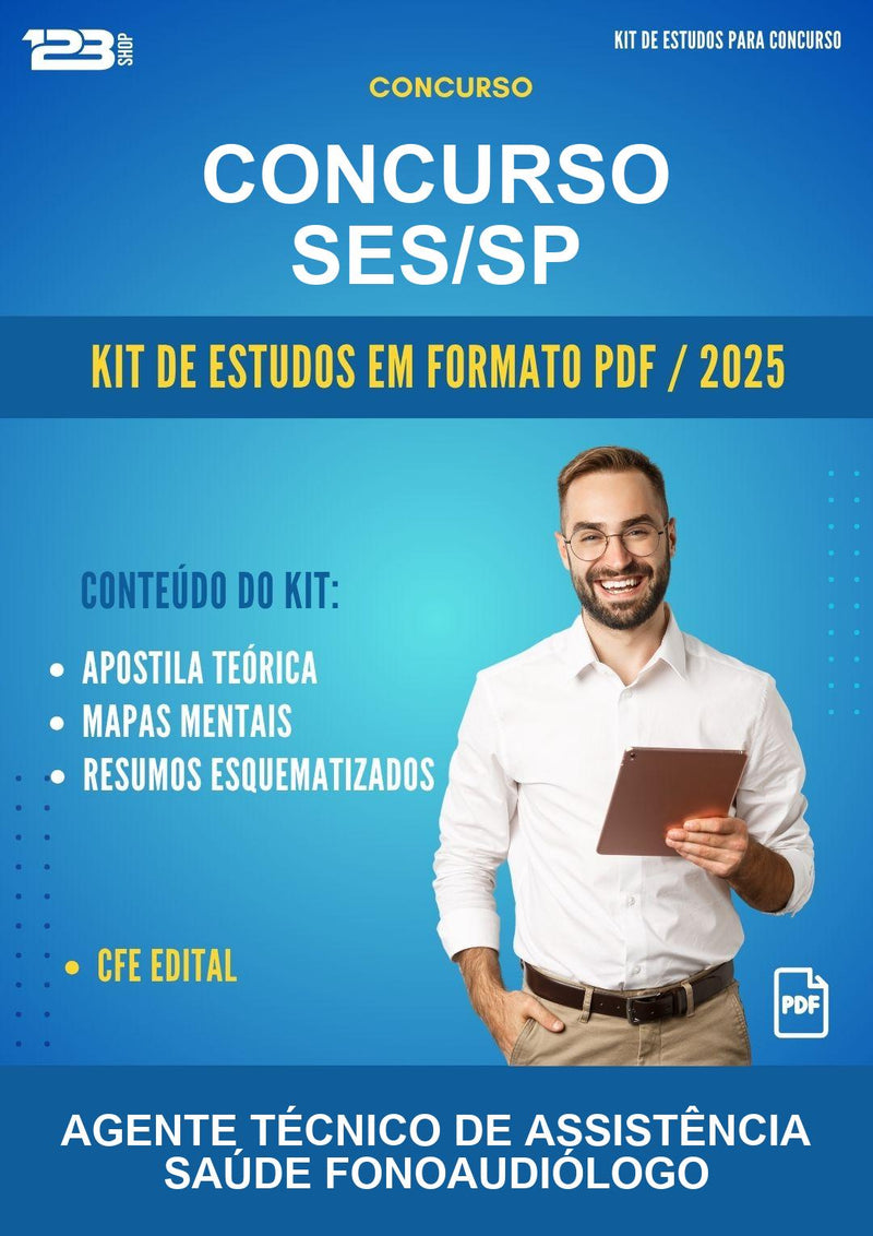 Kit de Estudos para o Concurso Ses/SP para Agente Técnico de Assistência Saúde Fonoaudiólogo