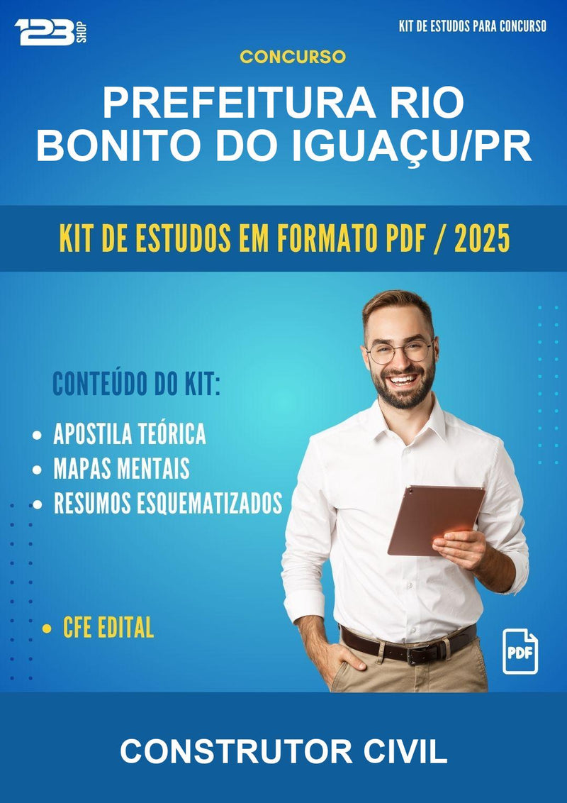 Kit de Estudos para o Concurso Prefeitura Rio Bonito do Iguaçu/PR para Construtor Civil