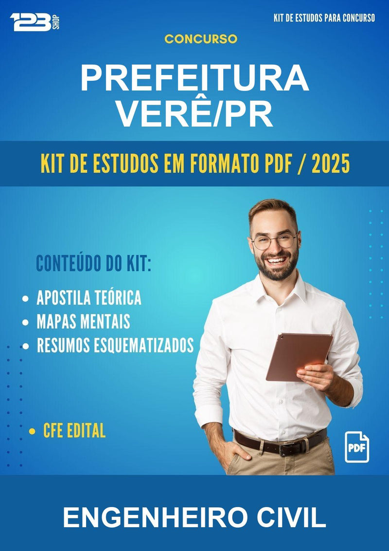Kit de Estudos para o Concurso Prefeitura Verê/PR para Engenheiro Civil