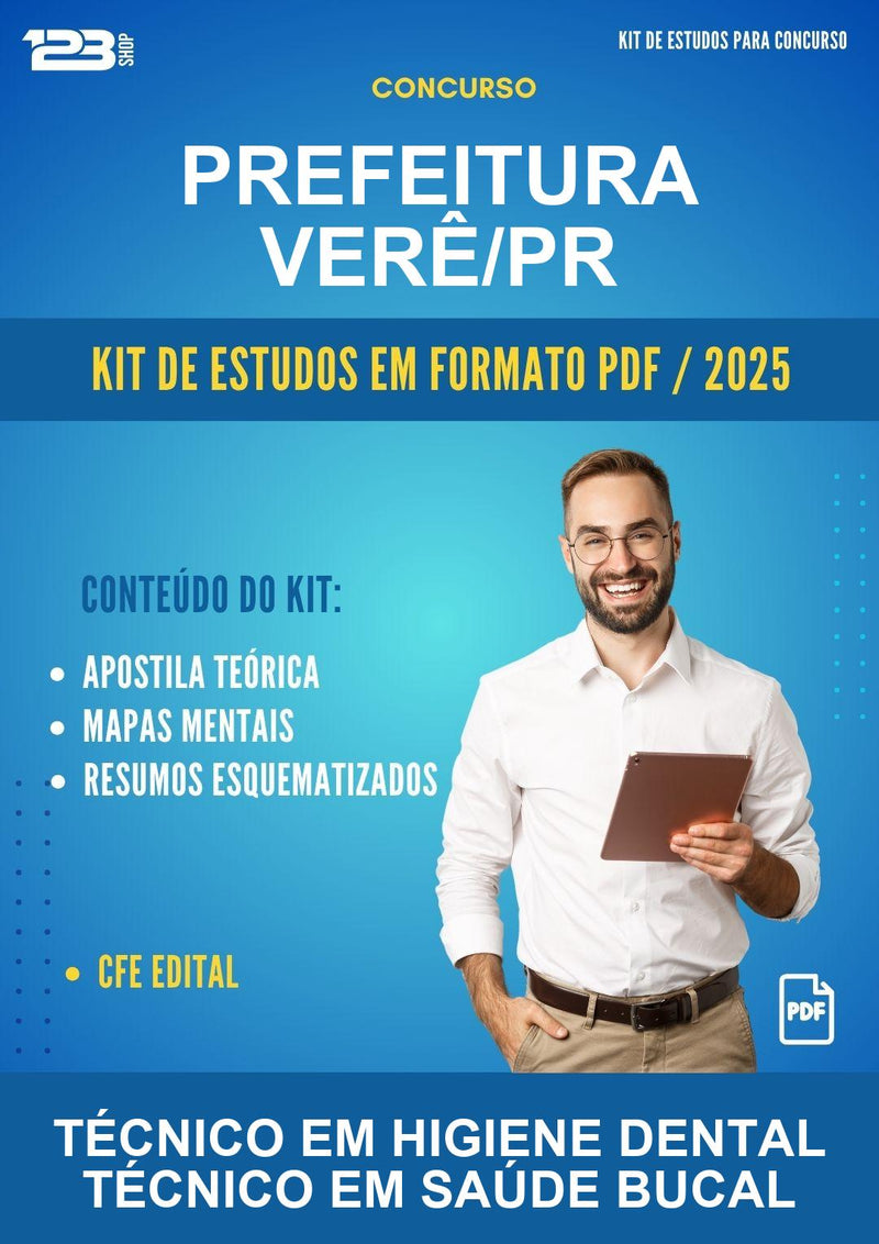 Kit de Estudos para o Concurso Prefeitura Verê/PR para Técnico Em Higiene Dental Técnico Em Saúde Bucal
