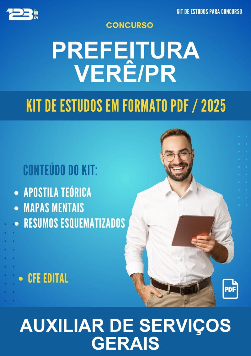 Kit de Estudos para o Concurso Prefeitura Verê/PR para Auxiliar de Serviços Gerais