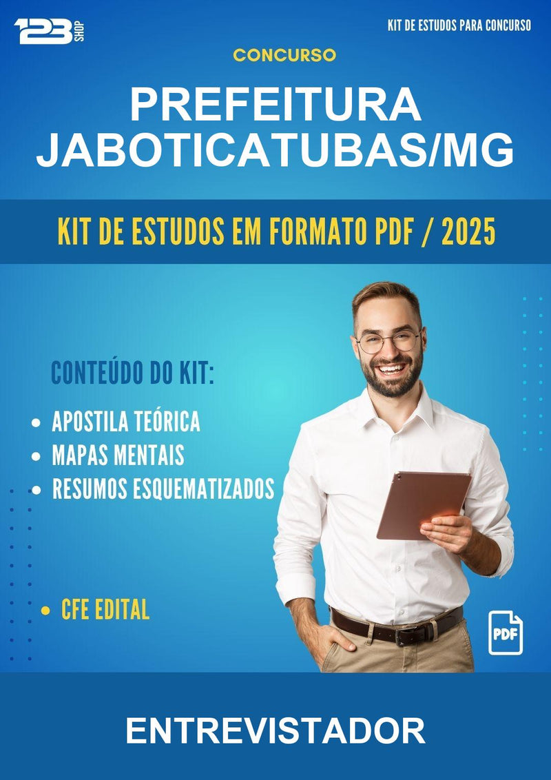 Kit de Estudos para o Concurso Prefeitura Jaboticatubas/MG para Entrevistador