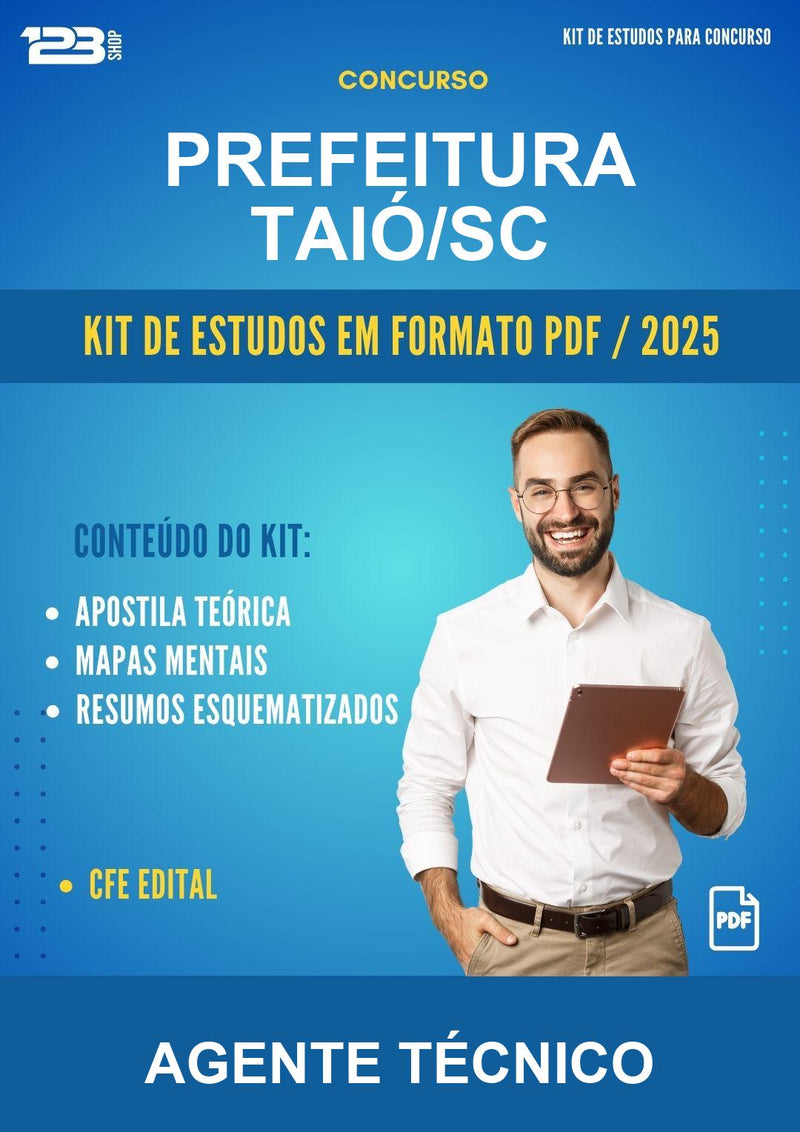 Kit de Estudos para o Concurso Prefeitura Taió/SC para Agente Técnico