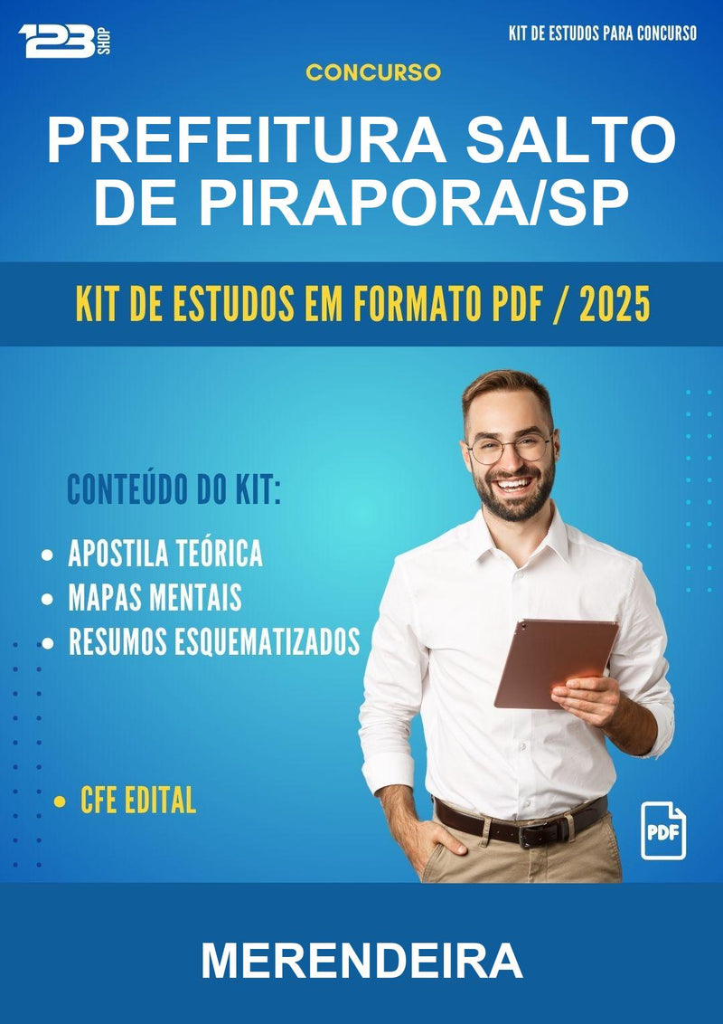 Kit de Estudos para o Concurso Prefeitura Salto de Pirapora/SP para Merendeira