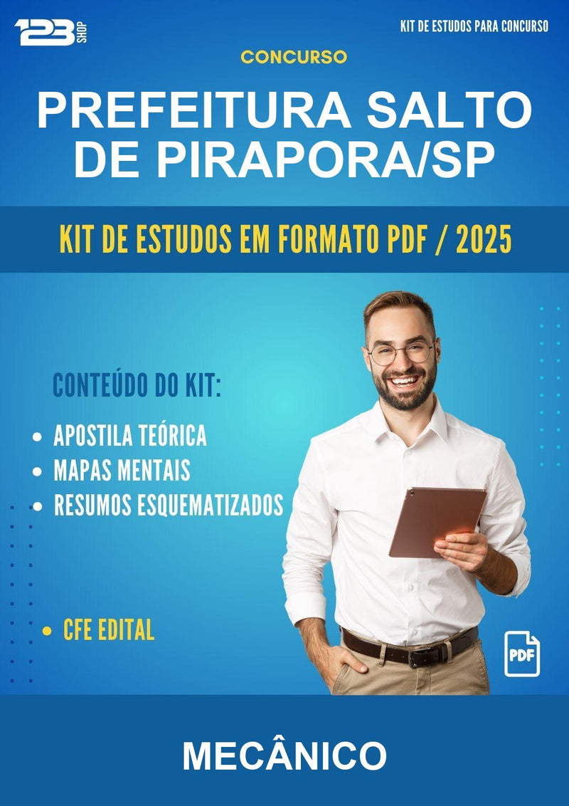 Kit de Estudos para o Concurso Prefeitura Salto de Pirapora/SP para Mecânico