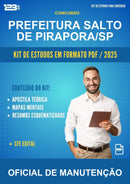 Kit de Estudos para o Concurso Prefeitura Salto de Pirapora/SP para Oficial de Manutenção