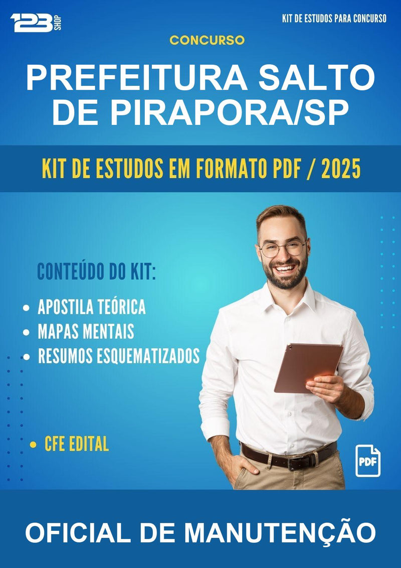 Kit de Estudos para o Concurso Prefeitura Salto de Pirapora/SP para Oficial de Manutenção