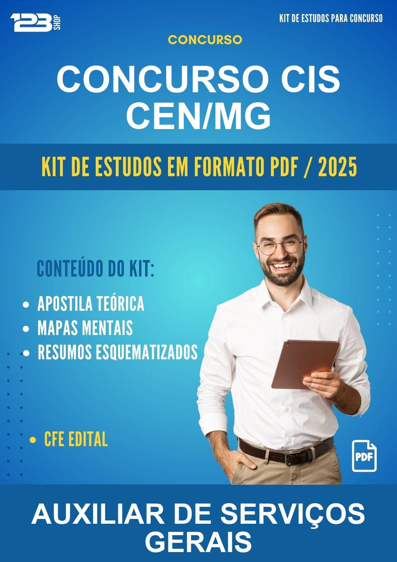 Kit de Estudos para o Concurso Cis Cen/MG para Auxiliar de Serviços Gerais