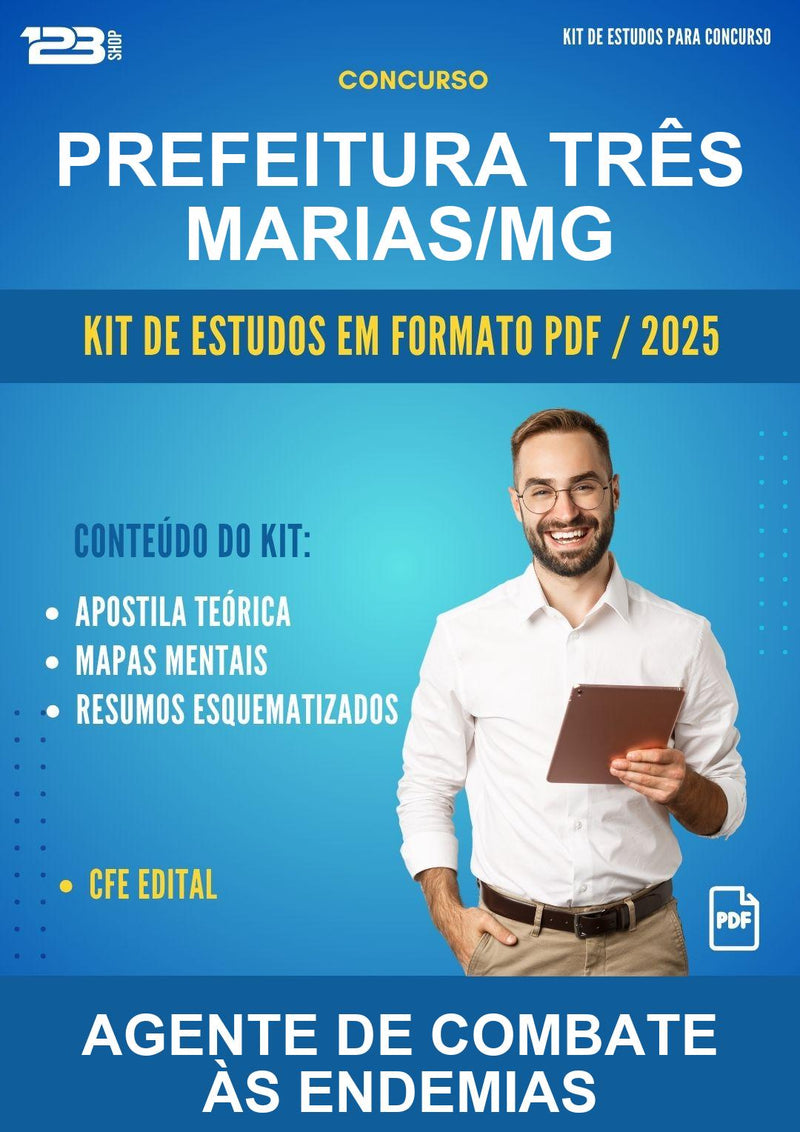 Kit de Estudos para o Concurso Prefeitura Três Marias/MG para Agente de Combate Às Endemias