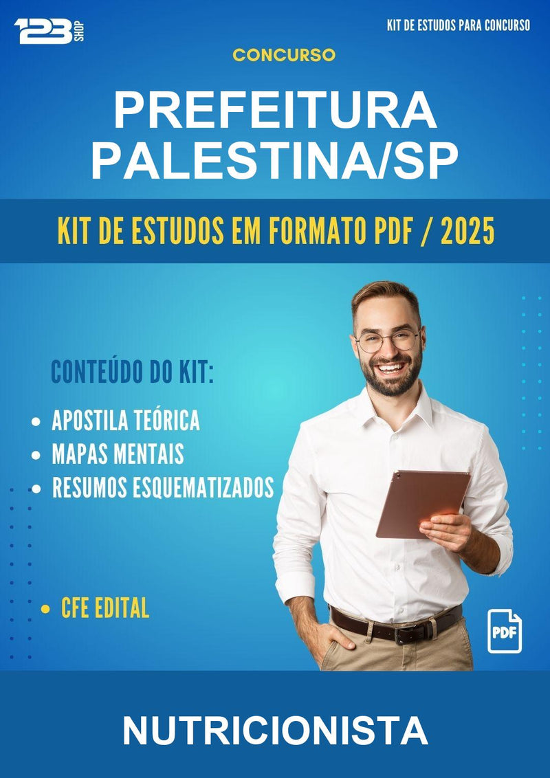 Kit de Estudos para o Concurso Prefeitura Palestina/SP para Nutricionista