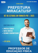 Kit de Estudos para o Concurso Prefeitura Miracatu/SP para Professor de Educação Física