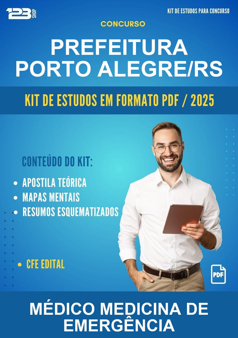 Kit de Estudos para o Concurso Prefeitura Porto Alegre/RS para Médico Medicina de Emergência
