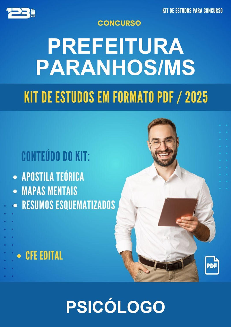 Kit de Estudos para o Concurso Prefeitura Paranhos/MS para Psicólogo