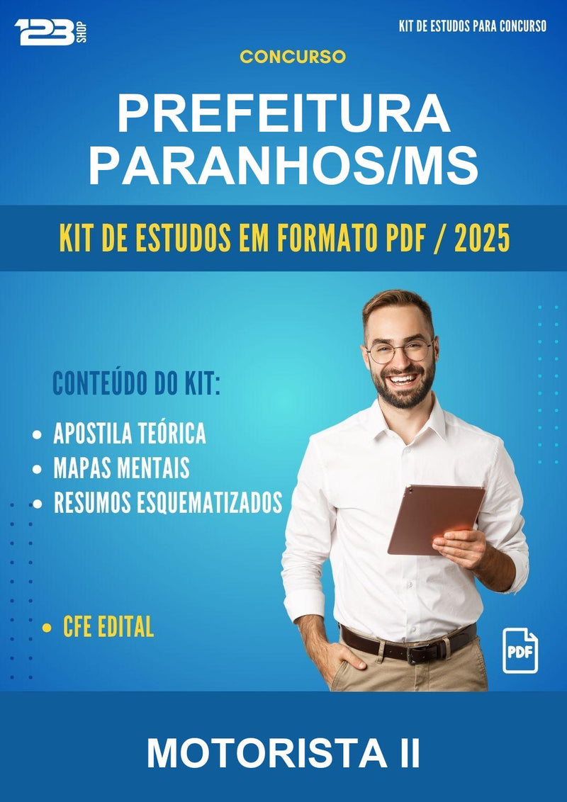 Kit de Estudos para o Concurso Prefeitura Paranhos/MS para Motorista Ii