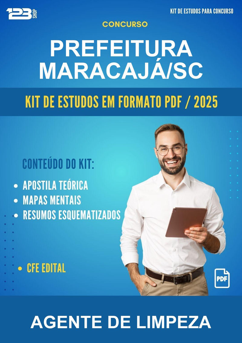 Kit de Estudos para o Concurso Prefeitura Maracajá/SC para Agente de Limpeza