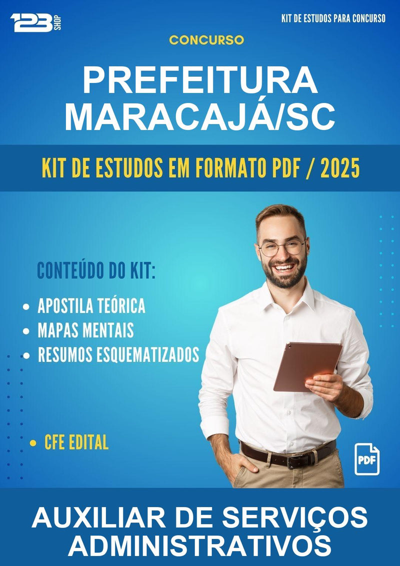 Kit de Estudos para o Concurso Prefeitura Maracajá/SC para Auxiliar de Serviços Administrativos