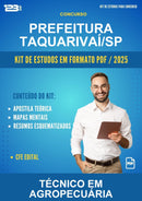 Kit de Estudos para o Concurso Prefeitura Taquarivaí/SP para Técnico Em Agropecuária