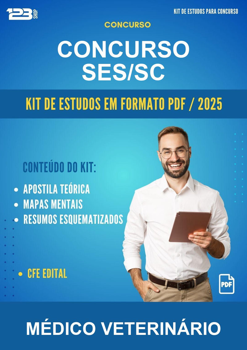Kit de Estudos para o Concurso Ses/SC para Médico Veterinário