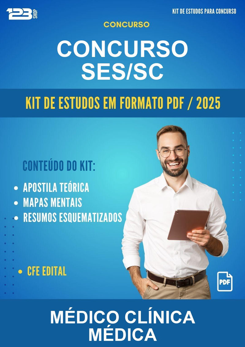 Kit de Estudos para o Concurso Ses/SC para Médico Clínica Médica